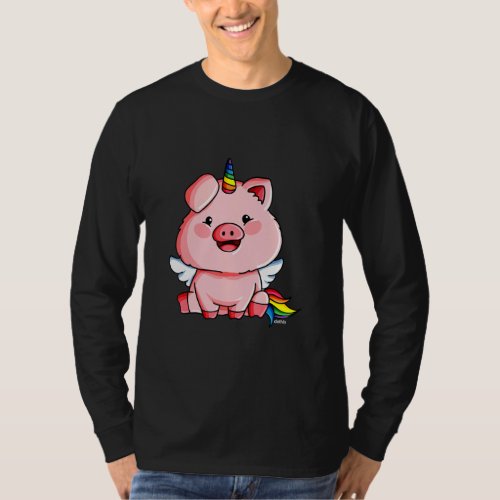 Pig Horn Unicorn Pig Costume Fancy Dress  T_Shirt