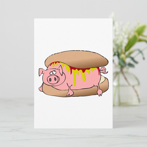 Pig Hot Dog Invitation