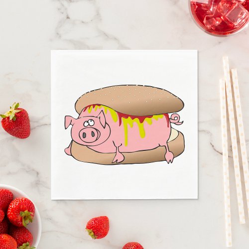 Pig Hot Dog Napkins