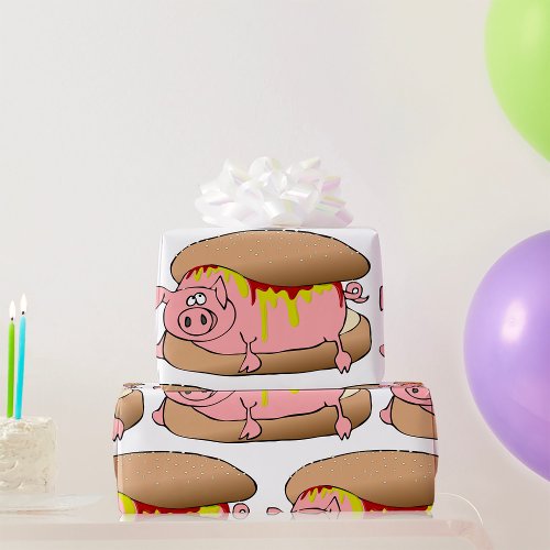 Pig Hot Dog Wrapping Paper