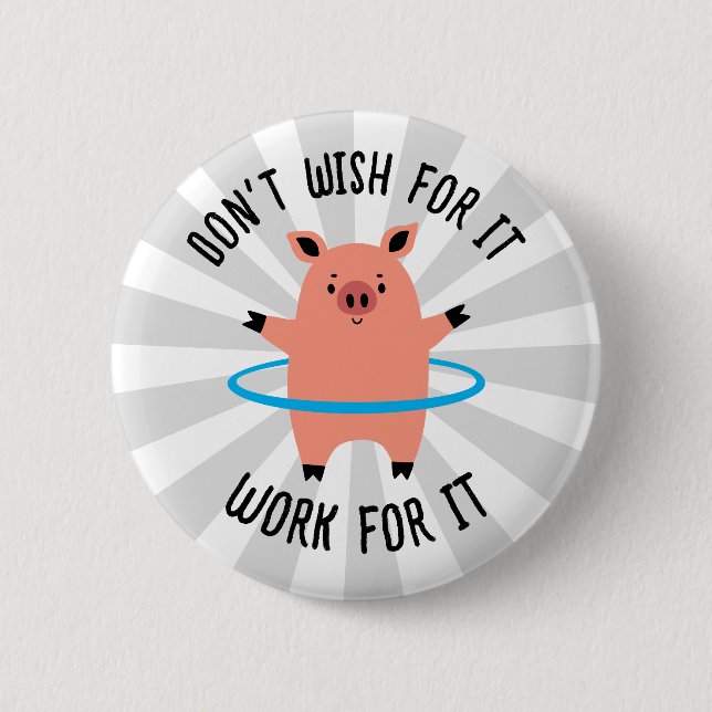 Pig Hula Hoop Button (Front)