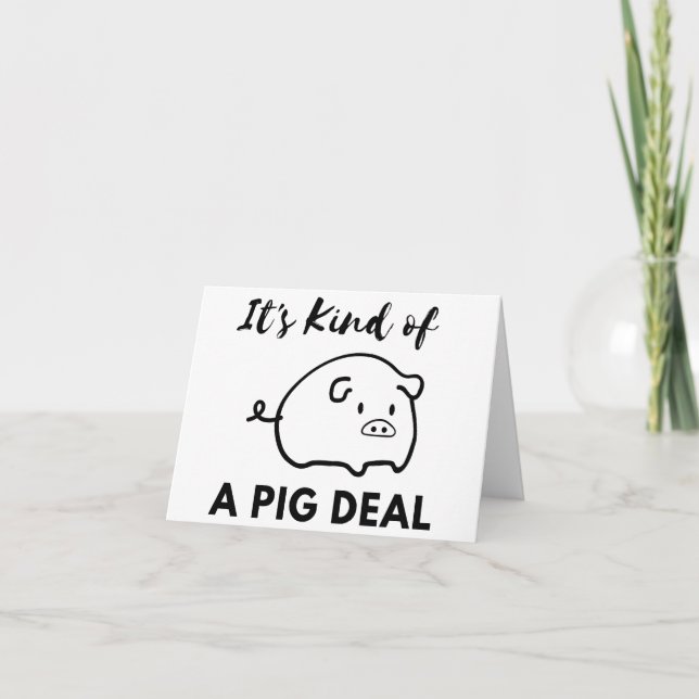 Pig Humor: It's a BIG (Pig) Deal  Thank You Card (Front)