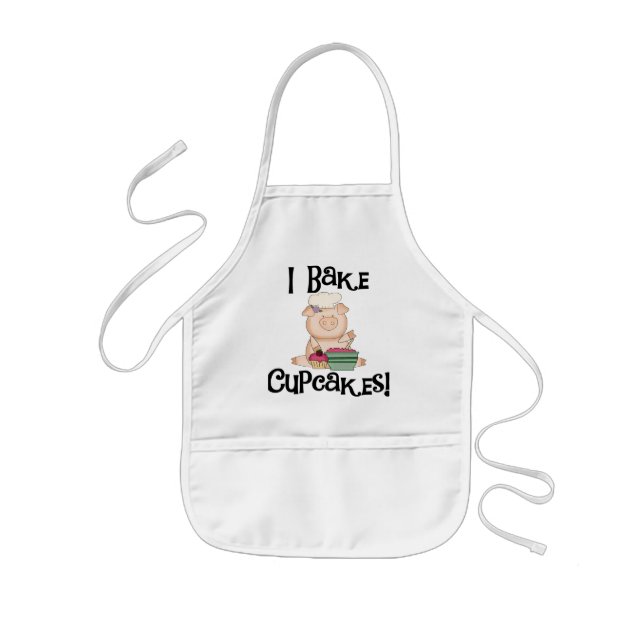 Pig I Bake Cupcakes Tshirts and Gifts Kids' Apron (Front)