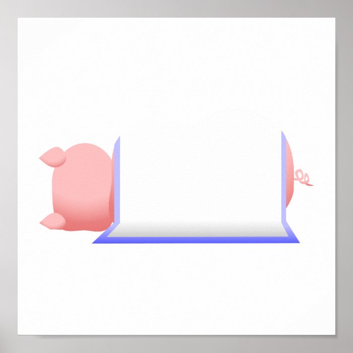 Pig In A Blue Blanket Print