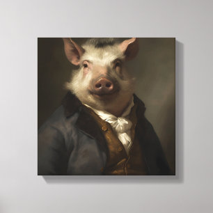 Pig In a Suit   Animal Art   Animal in a Suit  Canvas Print