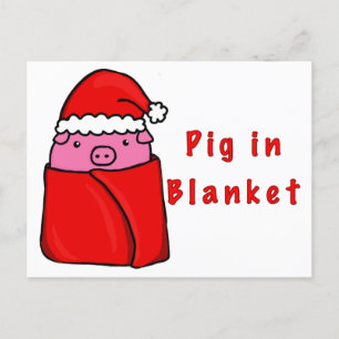 Pig in blanket postcard