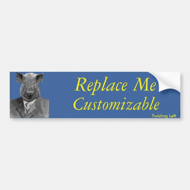 Pig in business Suit Customizable Bumpersticker Bumper Sticker (Front)