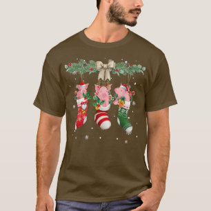 Pig In Christmas Socks - Pig Loves Xmas T-Shirt