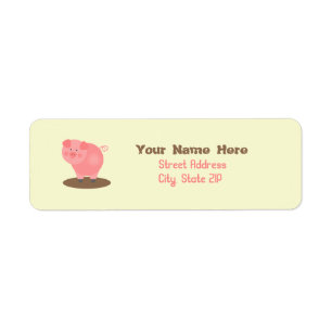 Pig In Mud Address Label