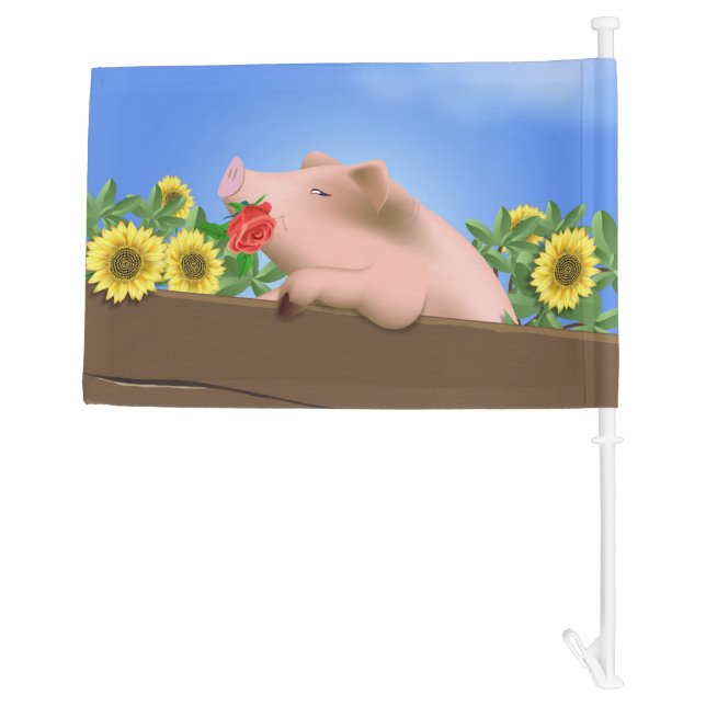 Pig in Pan Car Flag (Back)