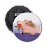 Pig in Pocket Button Bottle Opener
