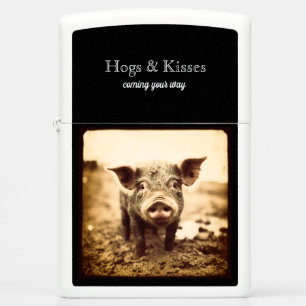 Pig in the mud, hogs and kisses zippo lighter