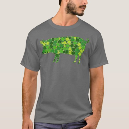 Pig Irish Lucky Green Shamrock Clover  St Patricks T_Shirt