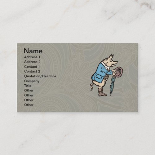 Pig Jacket Piggy Cute Formal Antique Business Card