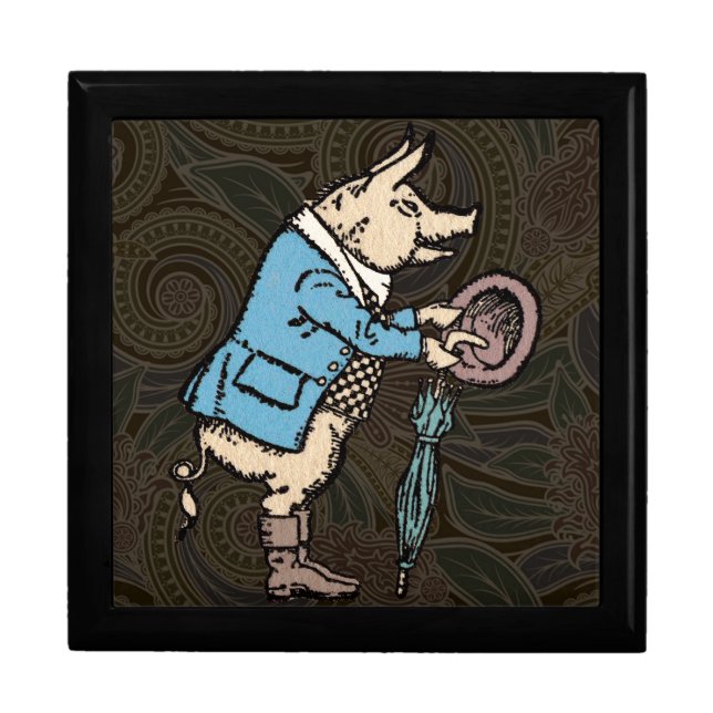 Pig Jacket Piggy Cute Formal Antique Gift Box (Front)