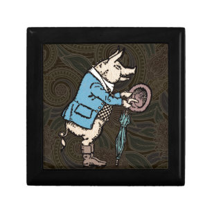 Pig Jacket Piggy Cute Formal Antique Jewelry Box