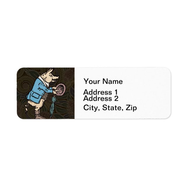 Pig Jacket Piggy Cute Formal Antique Label (Front)