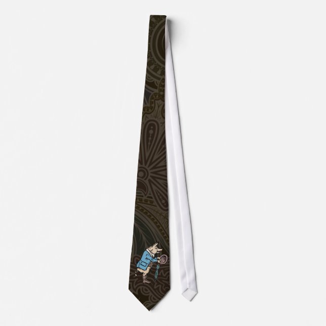 Pig Jacket Piggy Cute Formal Antique Neck Tie (Front)