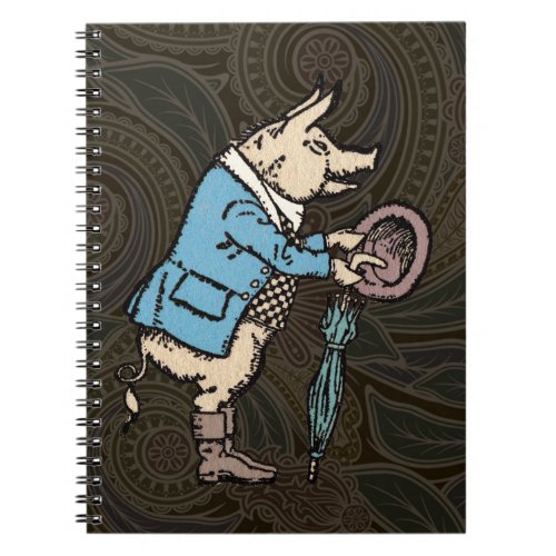 Pig Jacket Piggy Cute Formal Antique Notebook