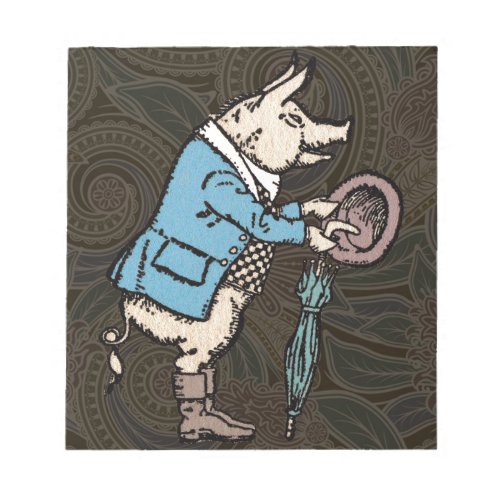 Pig Jacket Piggy Cute Formal Antique Notepad