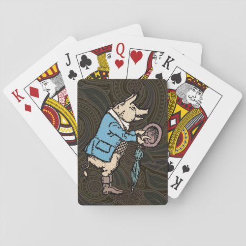 Pig Jacket Piggy Cute Formal Antique Poker Cards