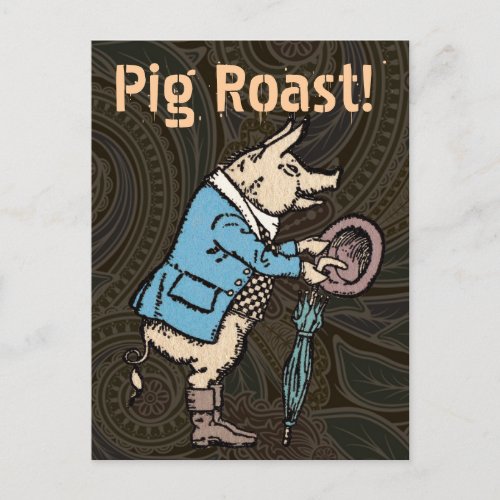 Pig Jacket Piggy Cute Formal Antique Postcard