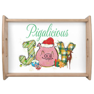 Pig Joy Christmas, Funny, Pigalicious Serving Tray