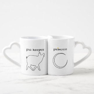 Pig keeper and Princess matching mugs