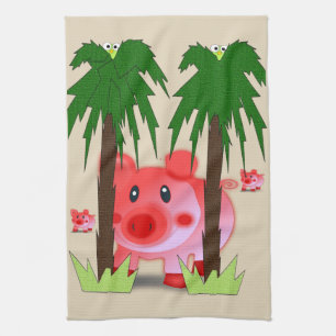 Pig kitchen hand towel
