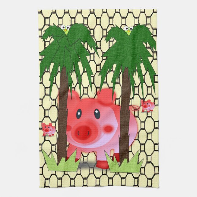 Pig kitchen hand towel (Vertical)