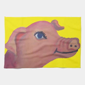 Pig Kitchen Towel by ch_ch_cheerful at Zazzle