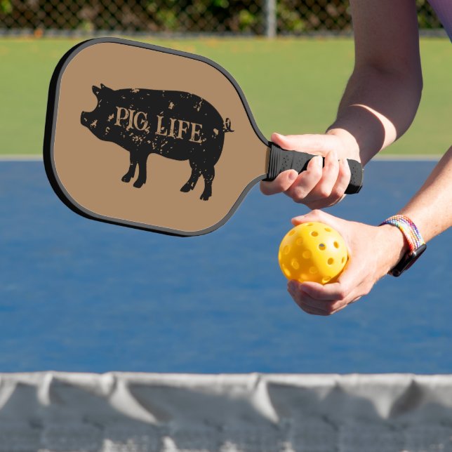 Pig Life funny animal silhouette  Pickleball Paddle (Insitu)