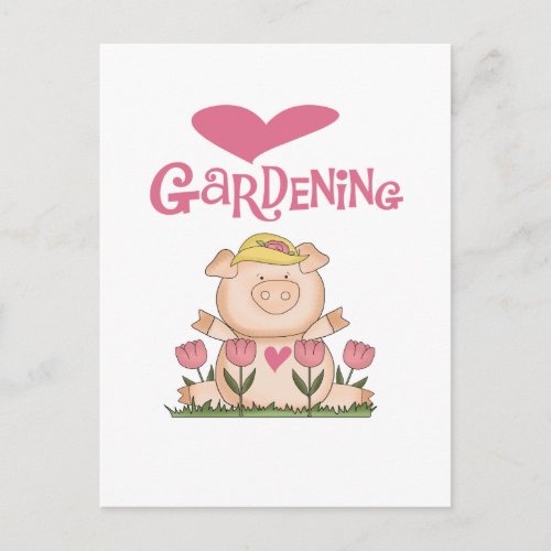 Pig Love Gardening Tshirts and Gifts Postcard