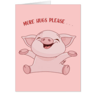 Pig Lover | Pig Popcorn | Birthday Gift  Card