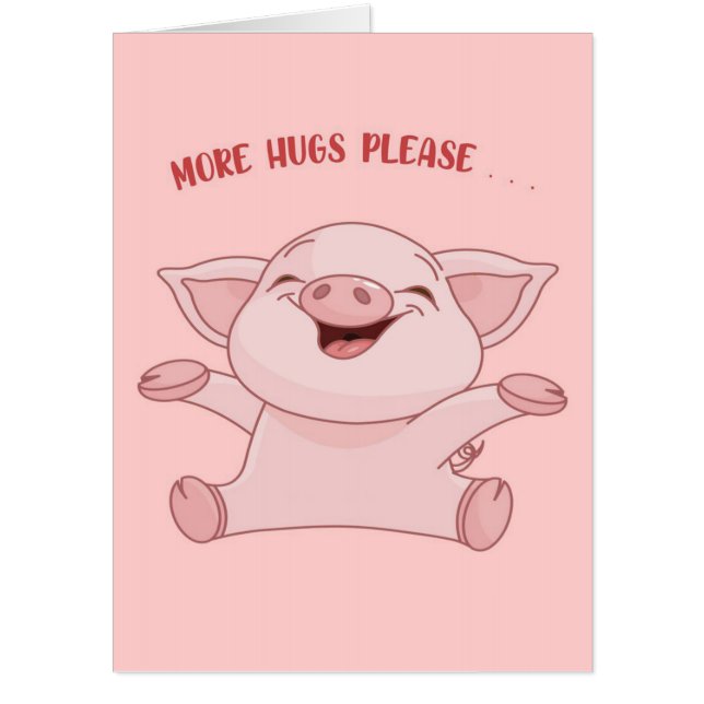 Pig Lover | Pig Popcorn | Birthday Gift  Card (Front)