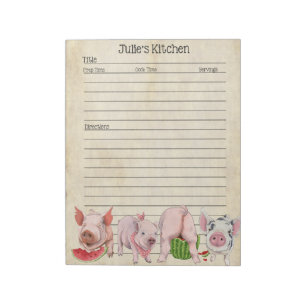 Pig Lover Recipe Pad - Perfect for sharing