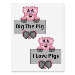 Pig Lover Temporary Tattoos