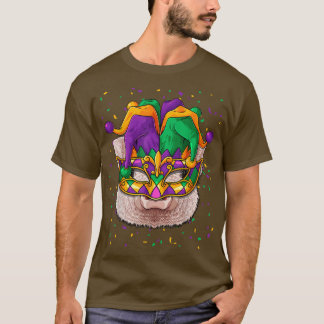 Pig Mardi Gras Animal Face Farmer Carnival Jester  T-Shirt