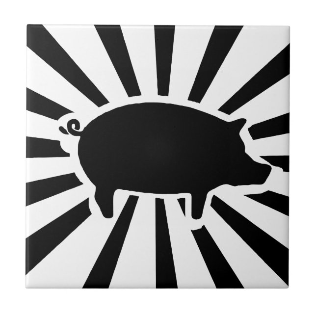 PIG ME - Rays of Pig Ceramic Tile (Front)