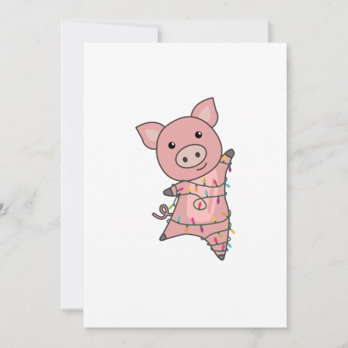 Pig Merry Christmas Animals Pigs Adult Cloth Face  Holiday Card