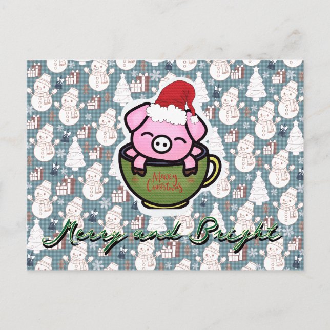 Pig Merry Christmas card  (Front)