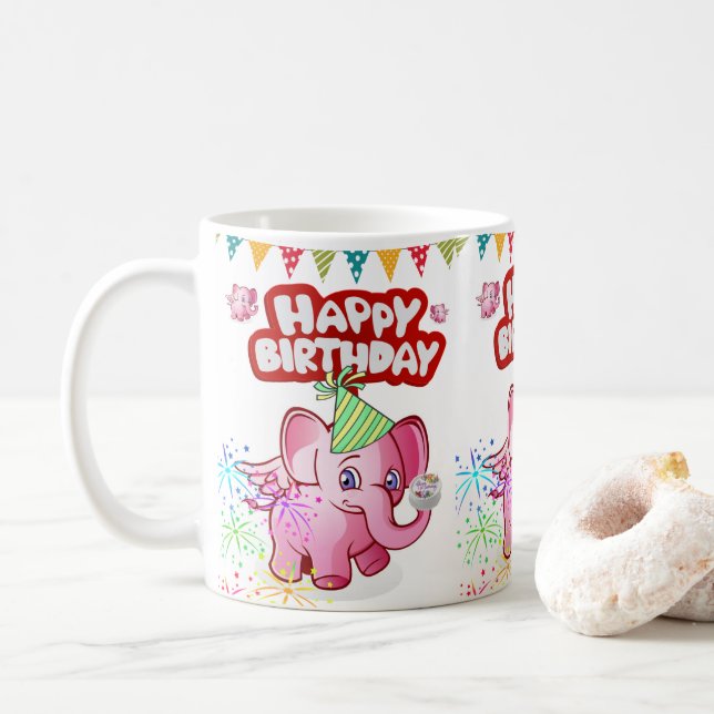 Pig Mug Happy Birthday Mug (With Donut)