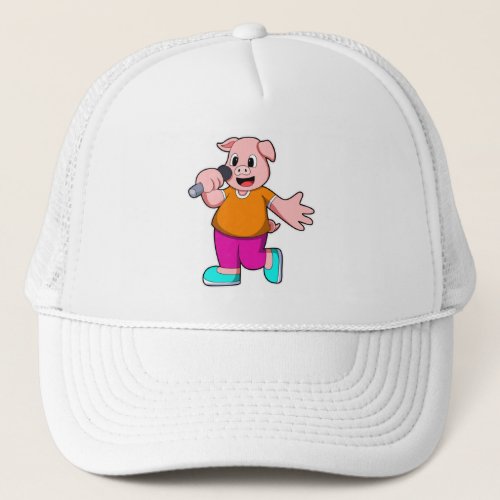 Pig Music Microphone Trucker Hat