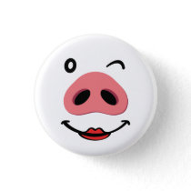 Pig nose happy face. Neus of a pig. Button