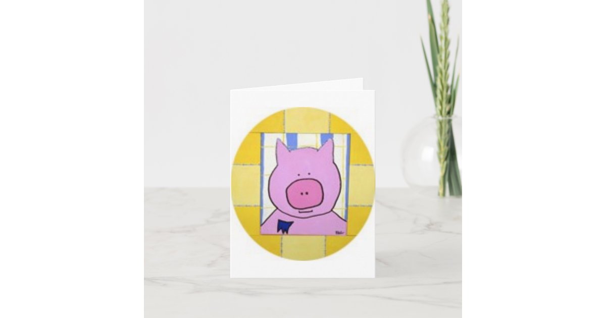 Pig Note Card | Zazzle