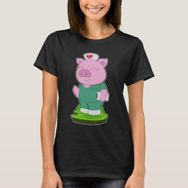 Pig Nurse Notepad T-Shirt (Front)