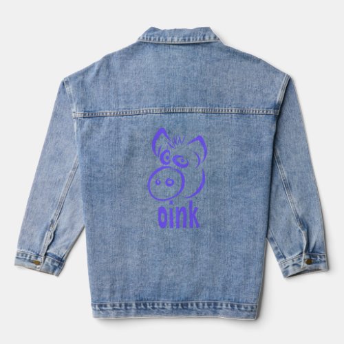 Pig Oink One Of Series With Cow Moo Sheep Baa     Denim Jacket