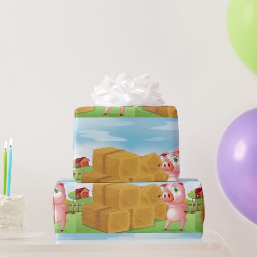 Pig On A Farm Wrapping Paper
