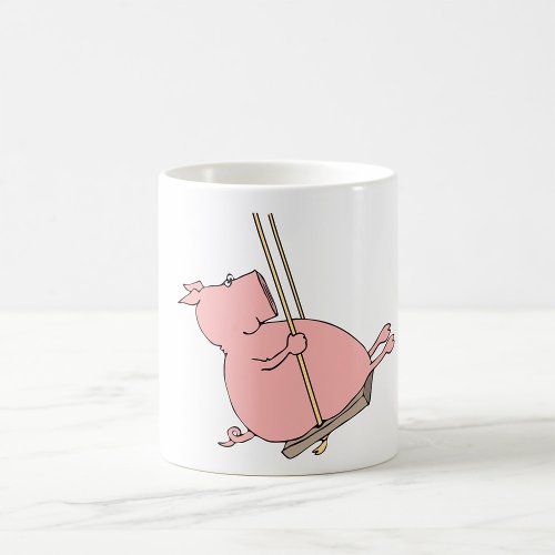 Pig On A Swing Coffee Mug