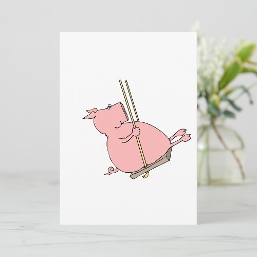 Pig On A Swing Invitation